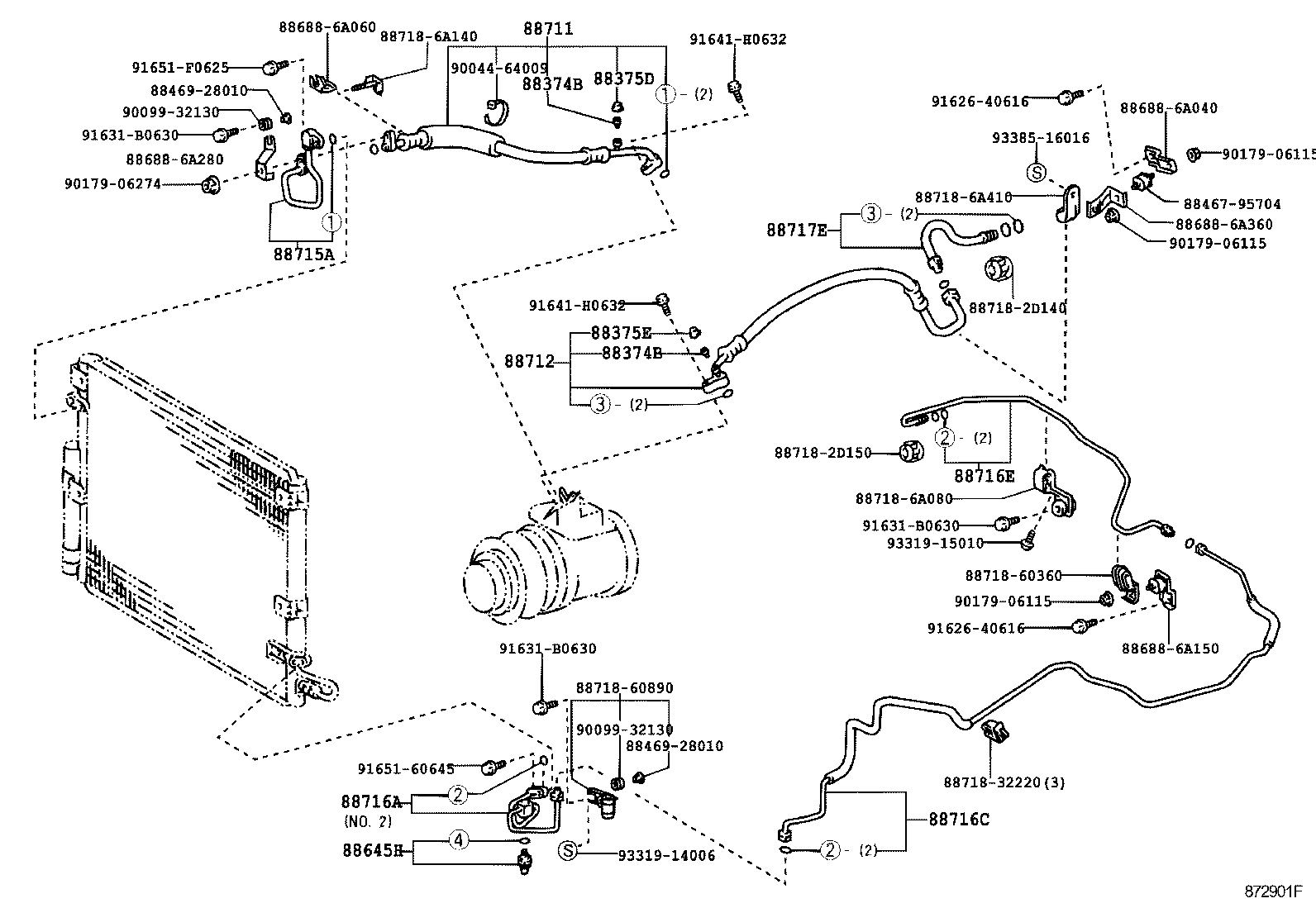  LAND CRUISER 100 105 |  HEATING AIR CONDITIONING COOLER PIPING