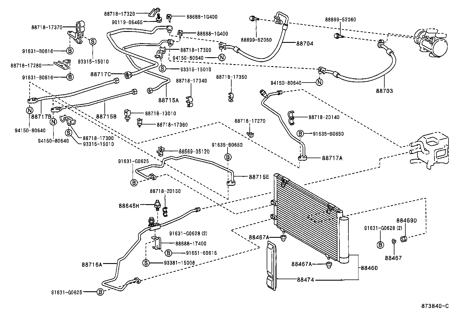  MR2 |  HEATING AIR CONDITIONING COOLER PIPING