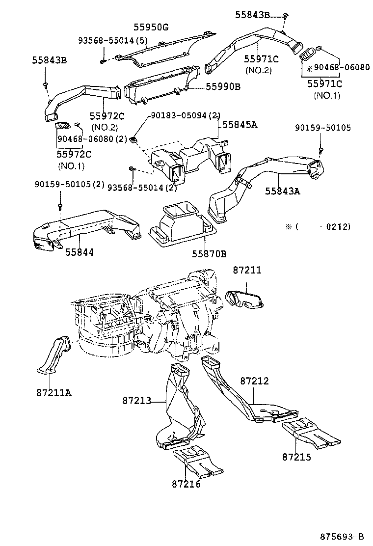  LAND CRUISER 120 |  HEATING AIR CONDITIONING CONTROL AIR DUCT