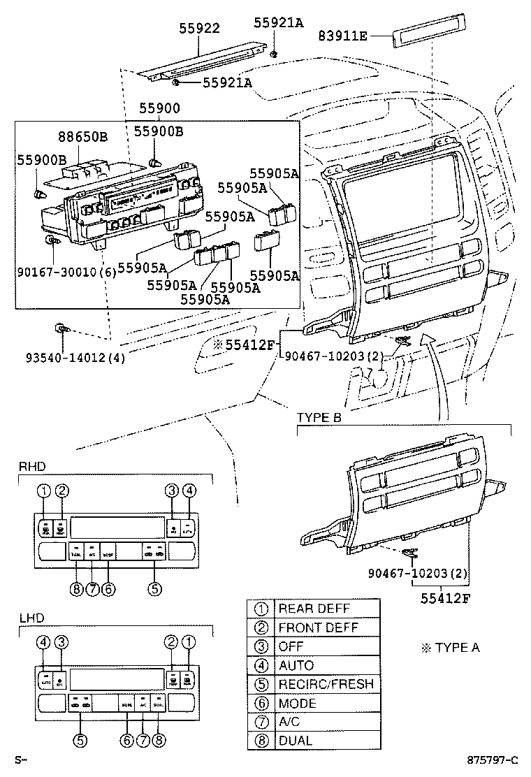  LAND CRUISER 120 |  HEATING AIR CONDITIONING CONTROL AIR DUCT