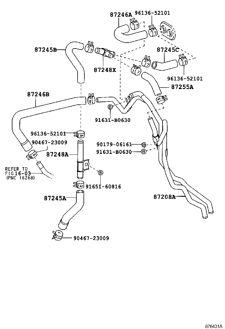  LAND CRUISER 100 105 |  HEATING AIR CONDITIONING WATER PIPING