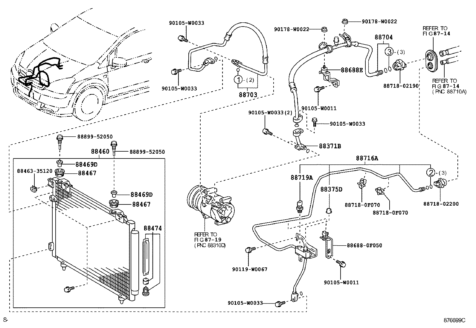  COROLLA VERSO |  HEATING AIR CONDITIONING COOLER PIPING