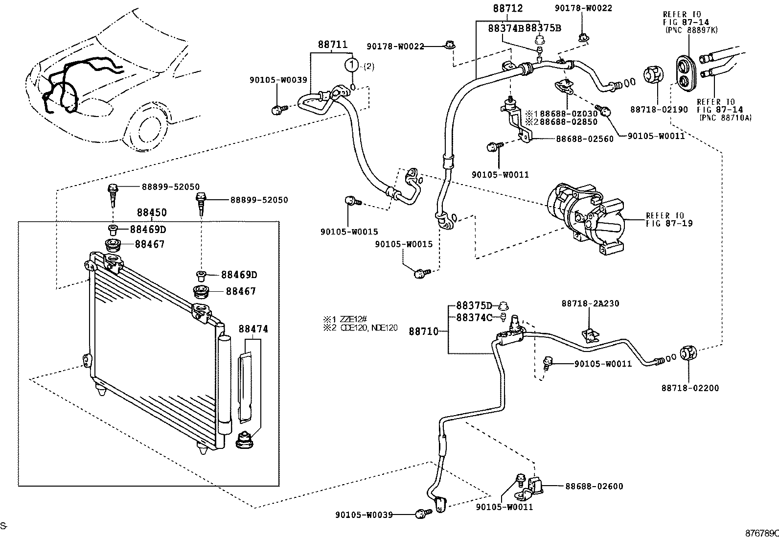  COROLLA |  HEATING AIR CONDITIONING COOLER PIPING