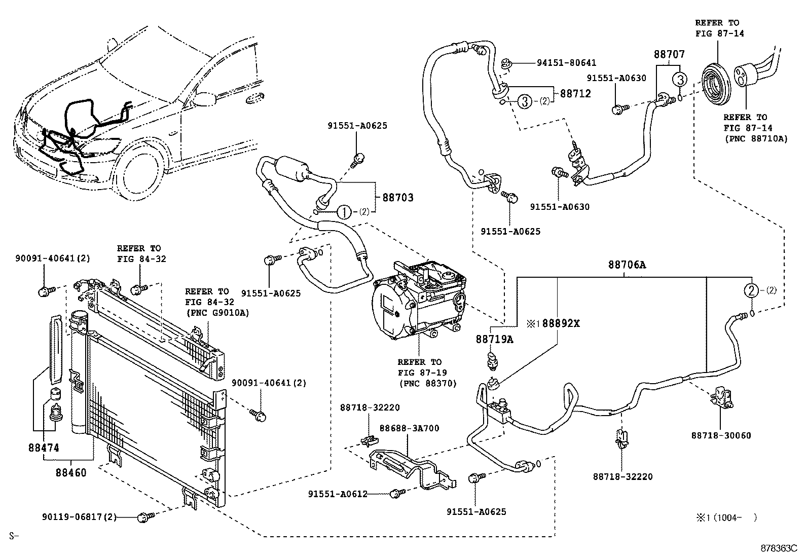  GS450H |  HEATING AIR CONDITIONING COOLER PIPING