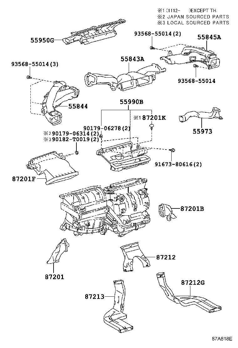  PRIUS |  HEATING AIR CONDITIONING CONTROL AIR DUCT