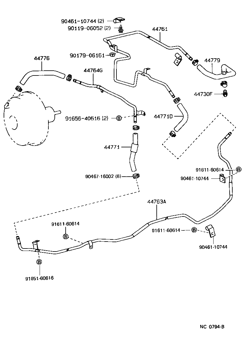  MR2 |  BRAKE BOOSTER VACUUM TUBE