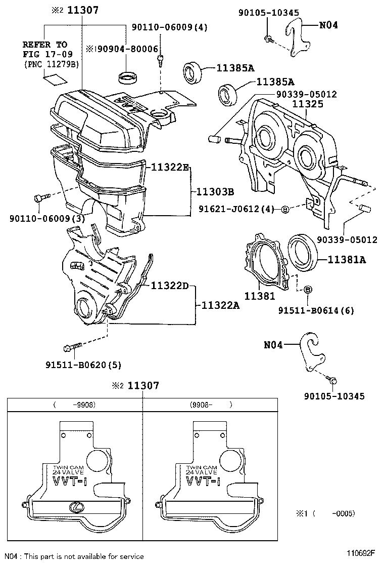  GS300 430 |  TIMING GEAR COVER REAR END PLATE