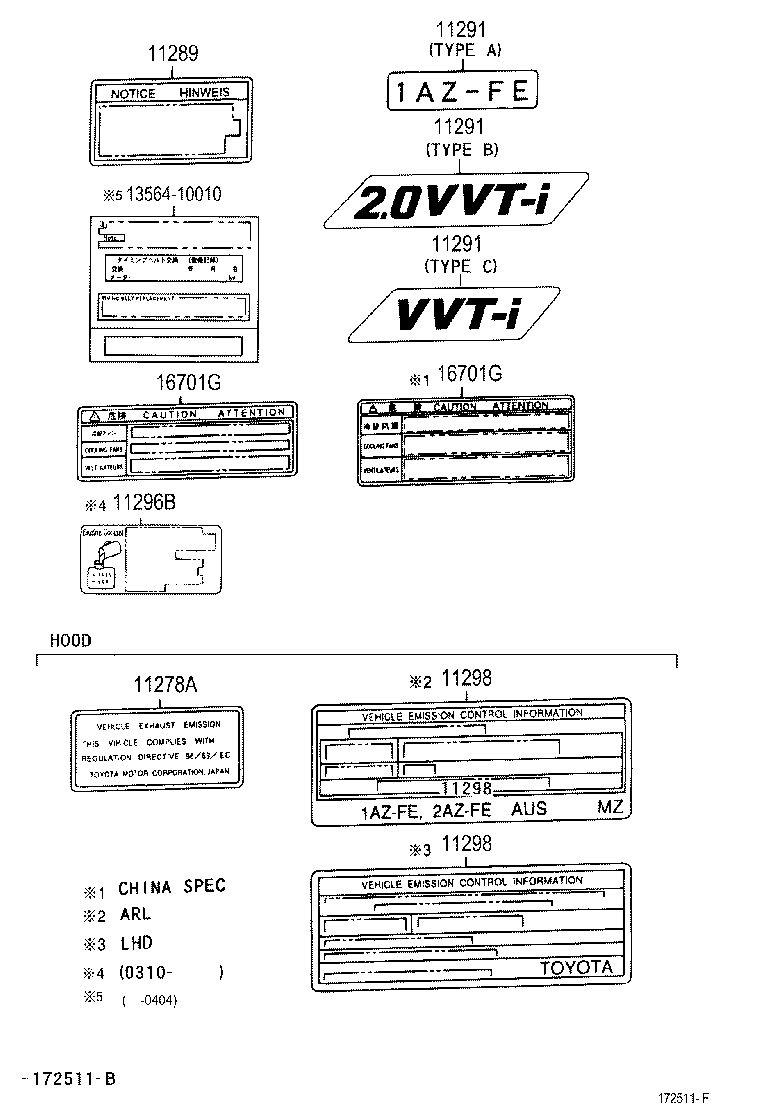  RAV4 |  CAUTION PLATE NAME PLATE ENGINE