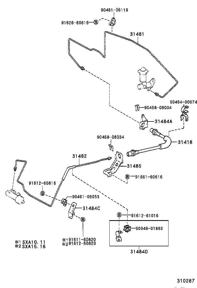  RAV4 |  CLUTCH PEDAL FLEXIBLE HOSE