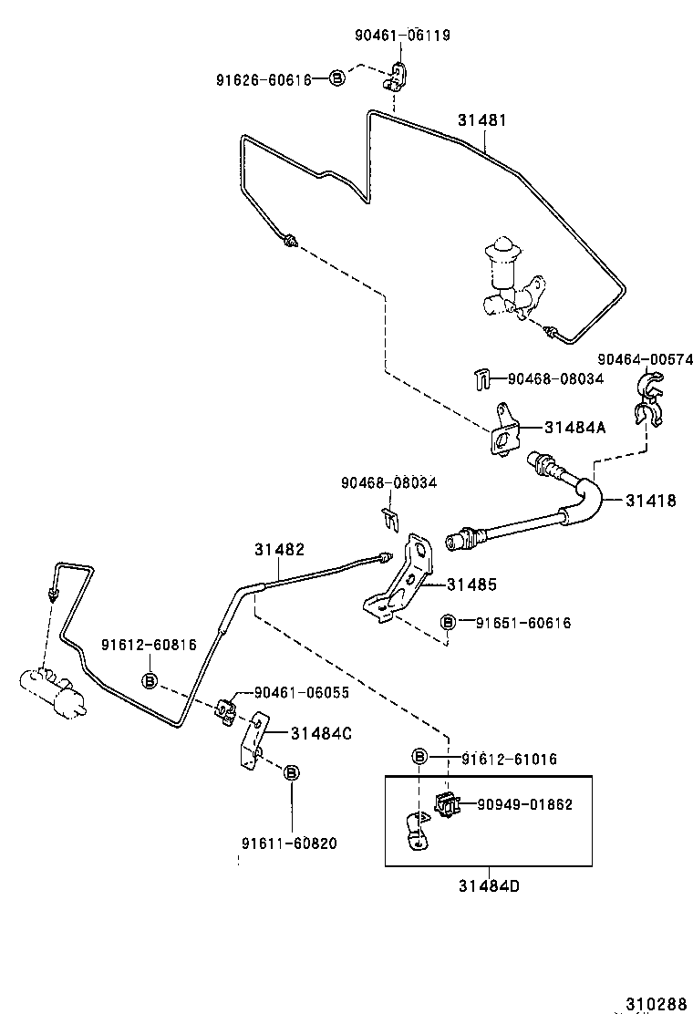  RAV4 |  CLUTCH PEDAL FLEXIBLE HOSE