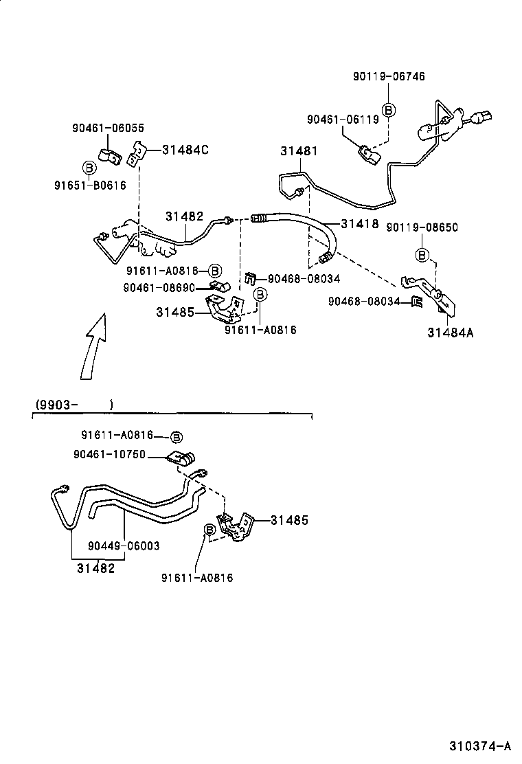  AVENSIS |  CLUTCH PEDAL FLEXIBLE HOSE