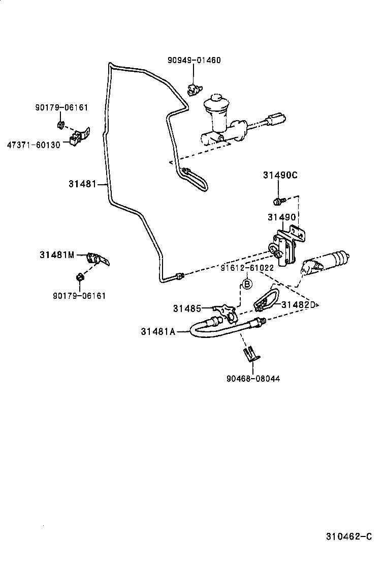  LAND CRUISER 100 |  CLUTCH PEDAL FLEXIBLE HOSE