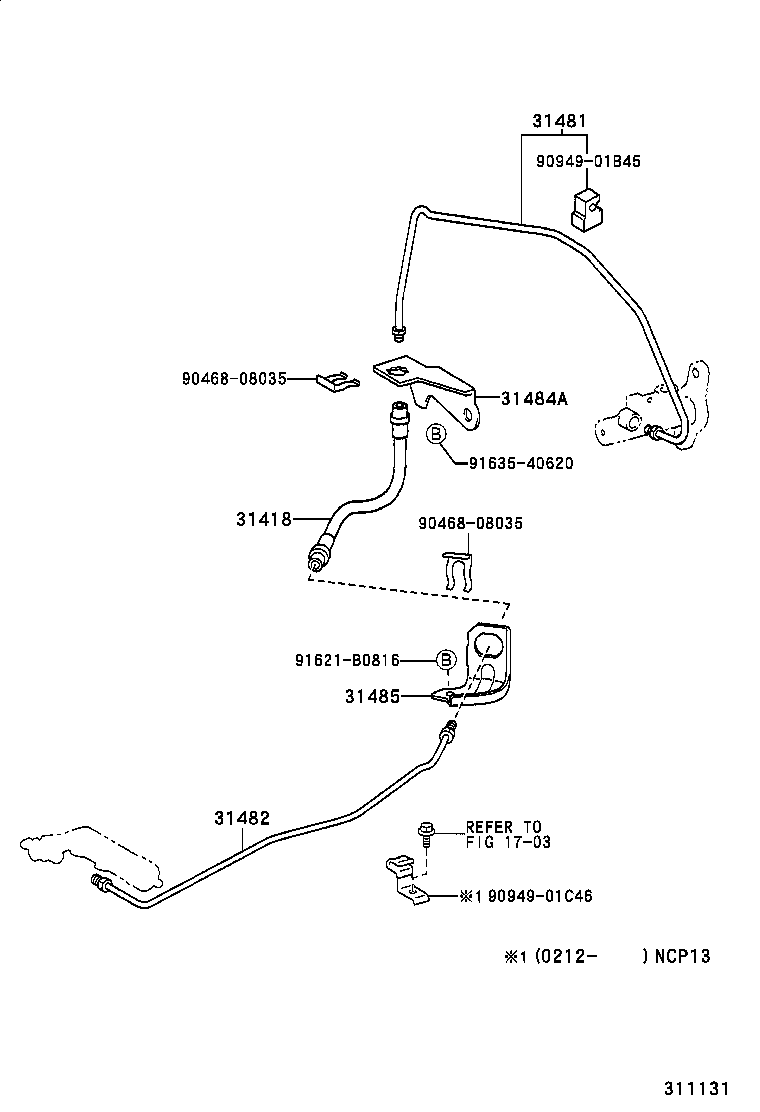 YARIS JPP |  CLUTCH PEDAL FLEXIBLE HOSE