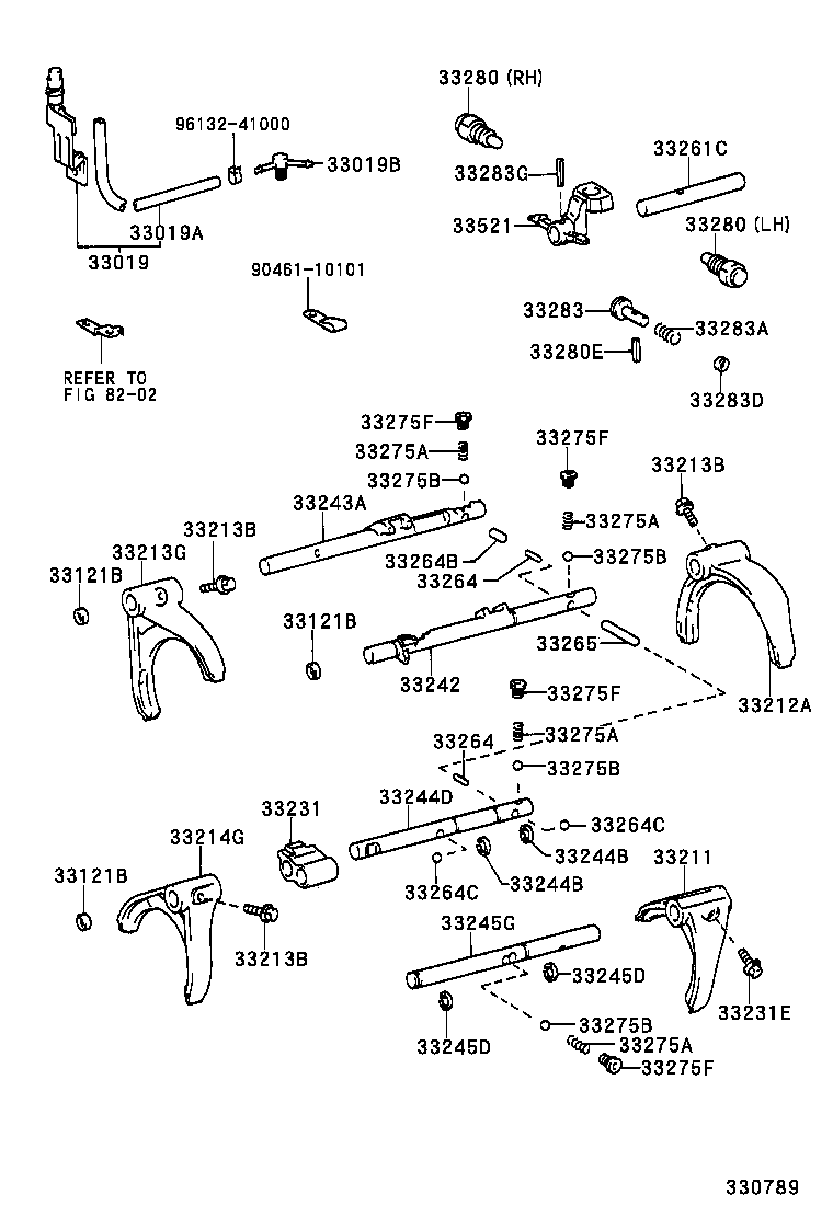  LAND CRUISER 100 |  GEAR SHIFT FORK LEVER SHAFT MTM