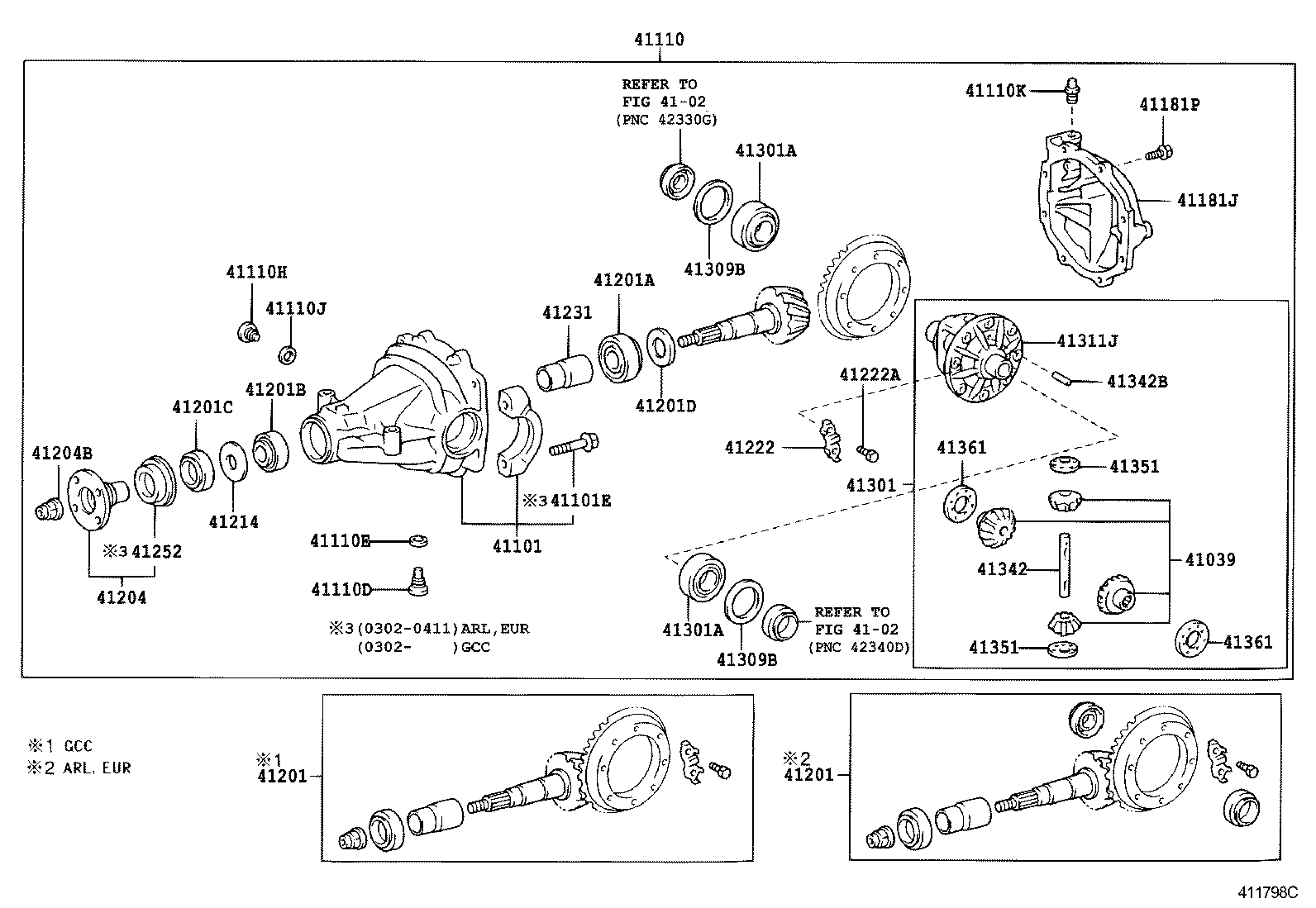  RX300 330 350 |  REAR AXLE HOUSING DIFFERENTIAL