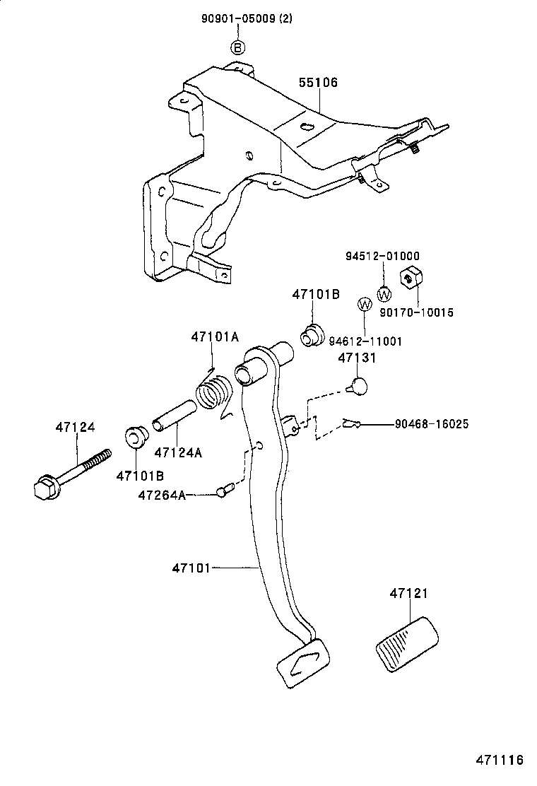  PREVIA |  BRAKE PEDAL BRACKET