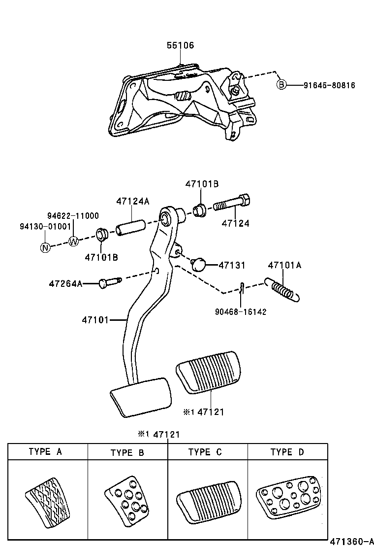  IS200 300 |  BRAKE PEDAL BRACKET