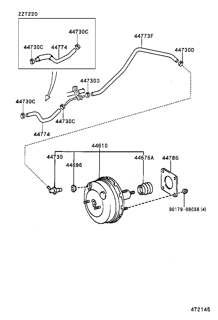  AVENSIS |  BRAKE BOOSTER VACUUM TUBE