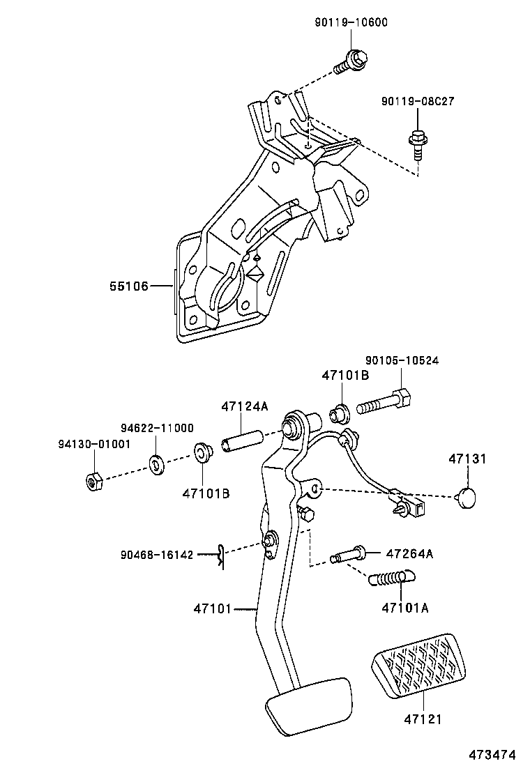  RX300 330 350 |  BRAKE PEDAL BRACKET