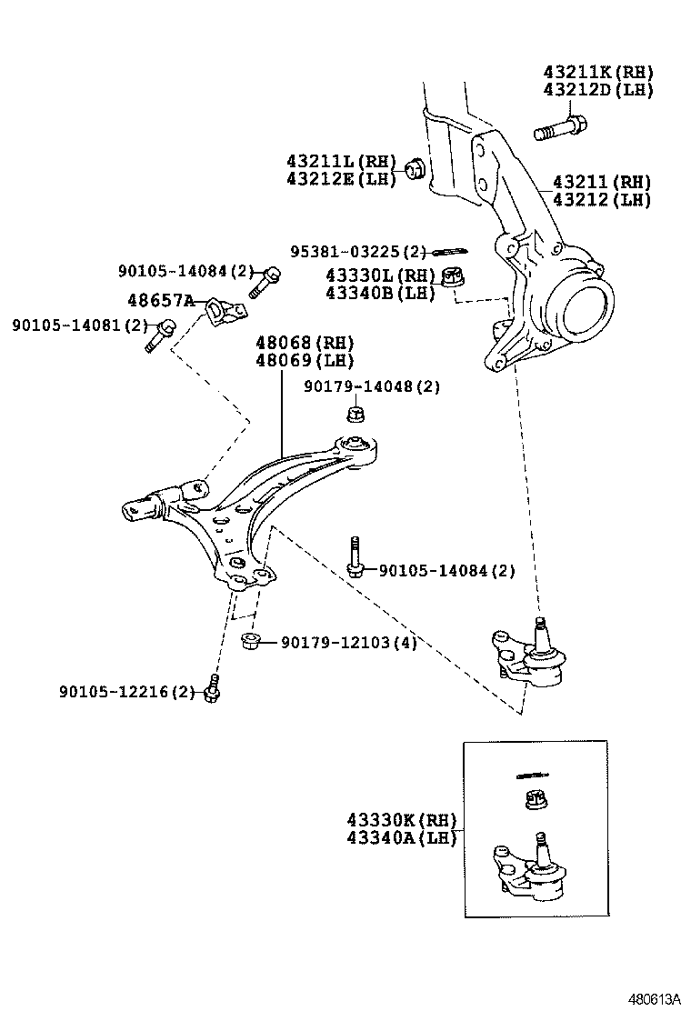  RX300 |  FRONT AXLE ARM STEERING KNUCKLE