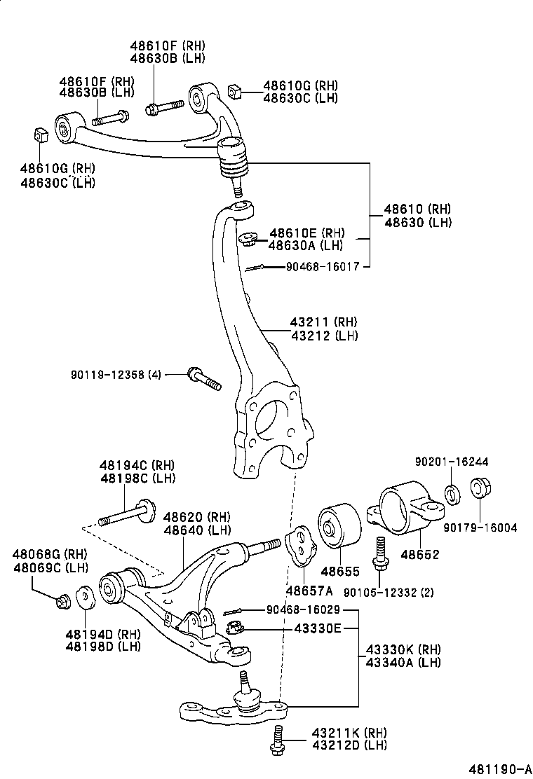  LS430 |  FRONT AXLE ARM STEERING KNUCKLE