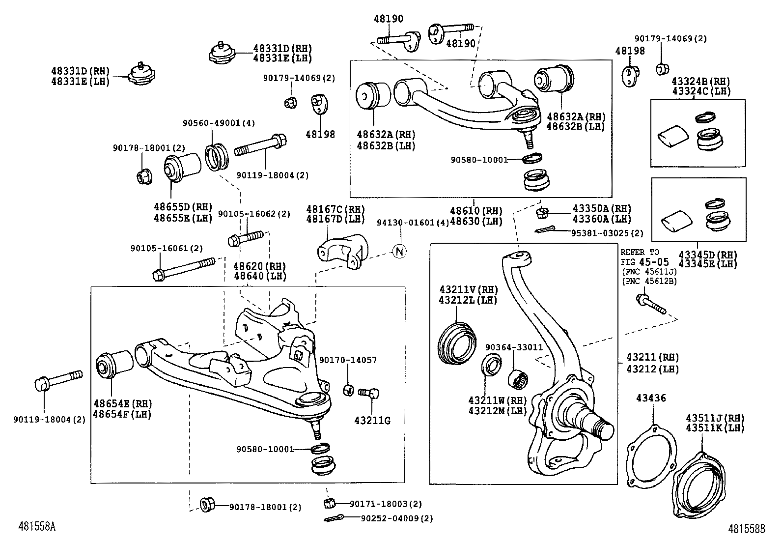  LX470 |  FRONT AXLE ARM STEERING KNUCKLE
