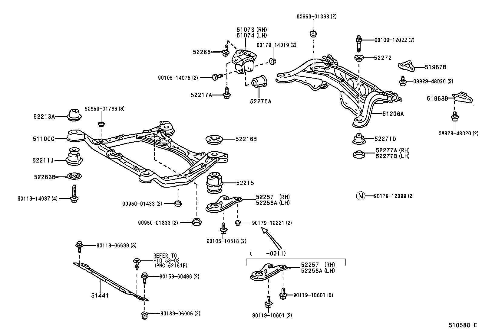  RX300 |  SUSPENSION CROSSMEMBER UNDER COVER