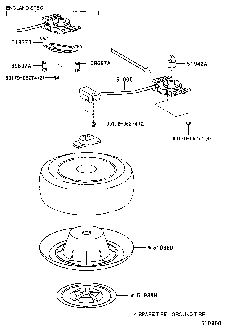  RX300 330 350 |  SPARE WHEEL CARRIER