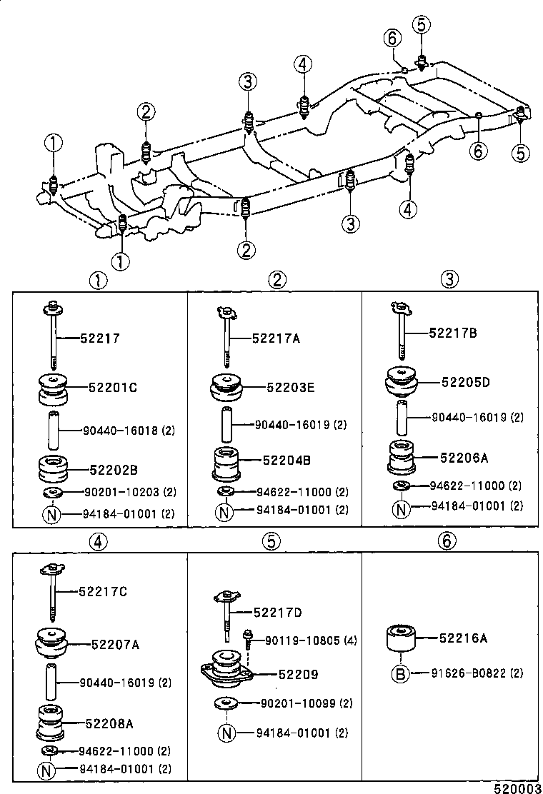  LAND CRUISER 90 |  CAB MOUNTING BODY MOUNTING