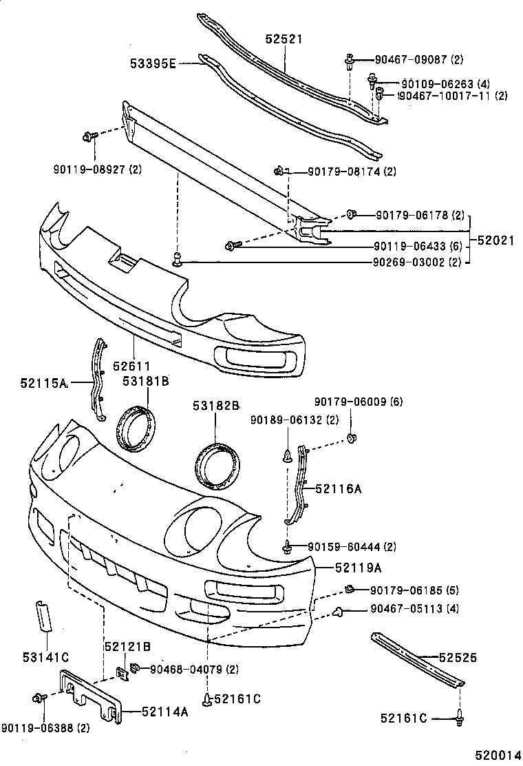  CELICA |  FRONT BUMPER BUMPER STAY