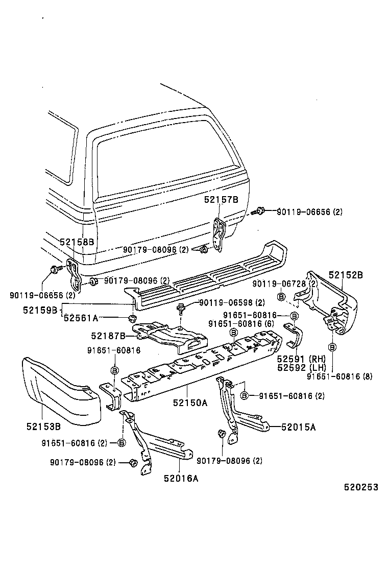  HILUX |  REAR BUMPER BUMPER STAY