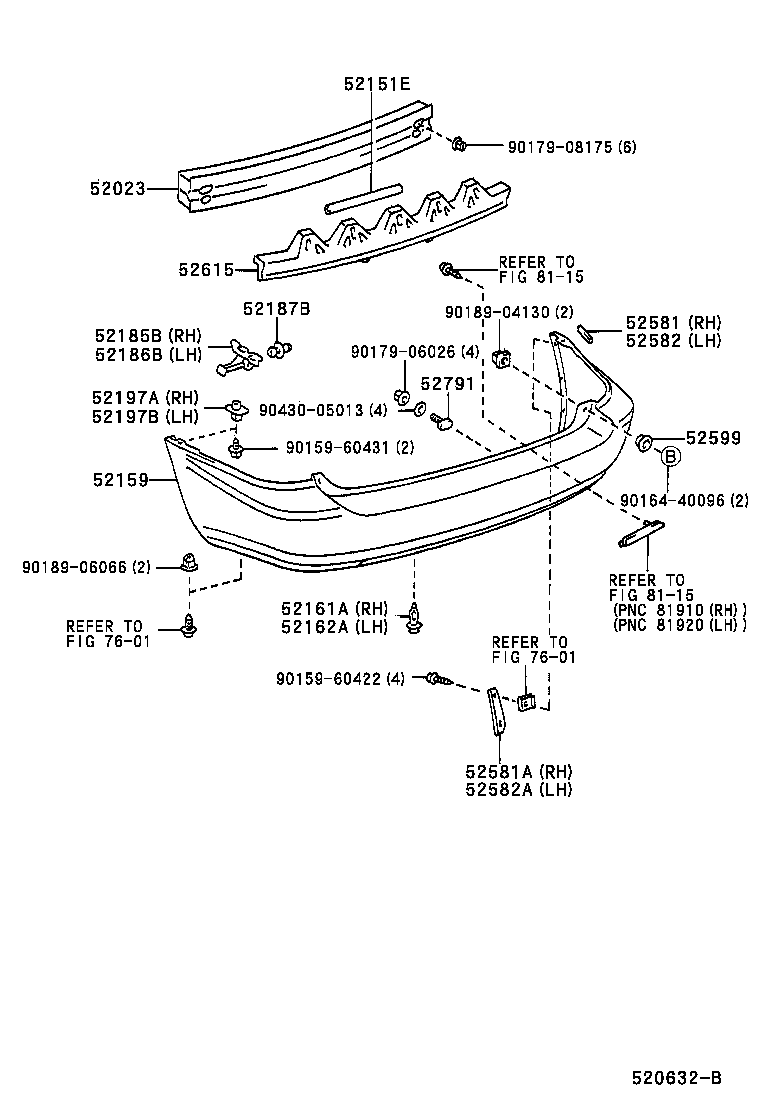 RX300 |  REAR BUMPER BUMPER STAY