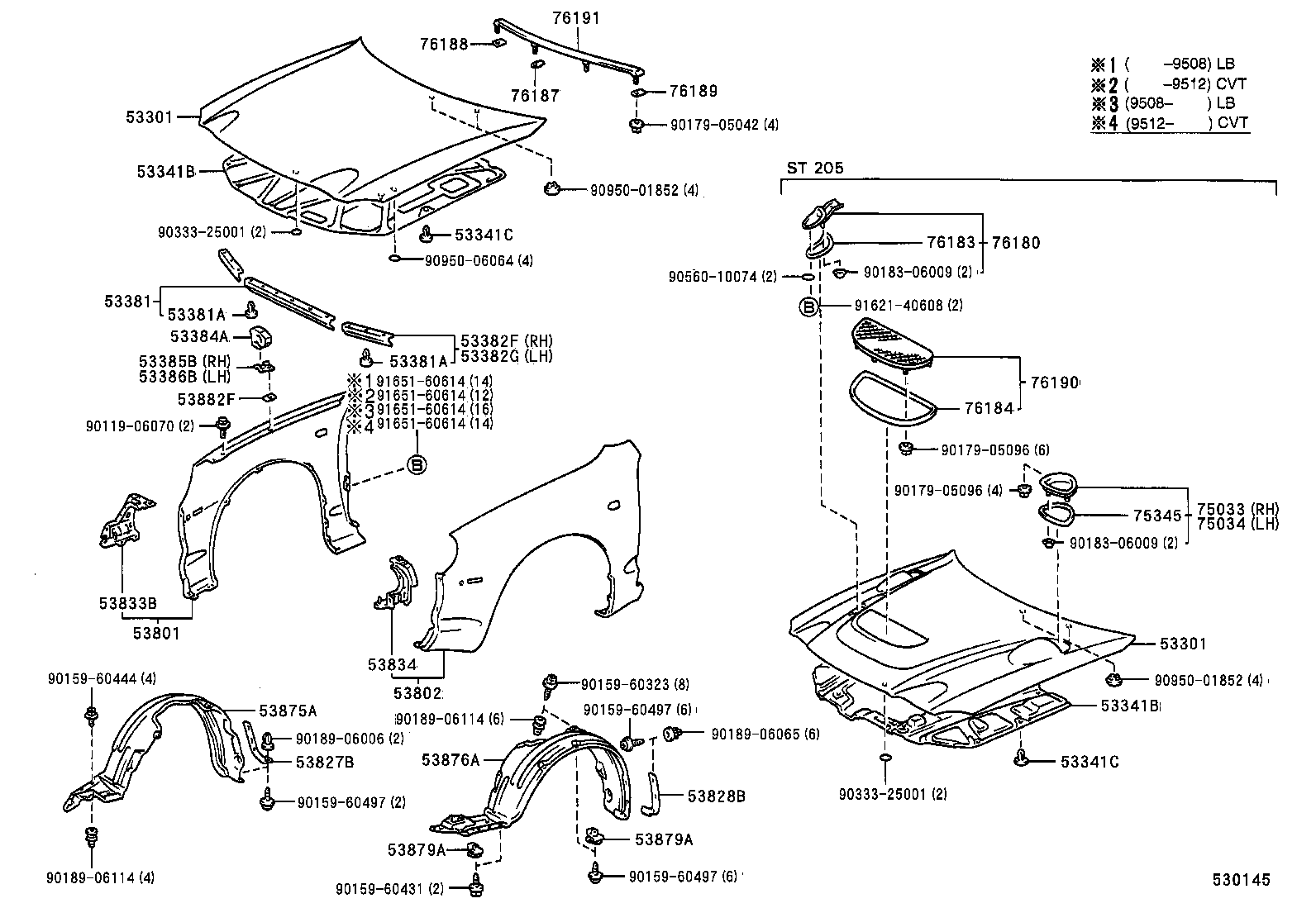  CELICA |  HOOD FRONT FENDER