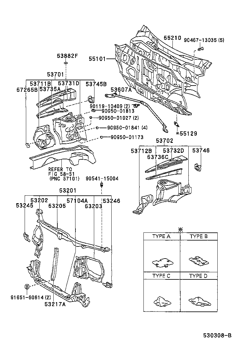  RAV4 |  FRONT FENDER APRON DASH PANEL