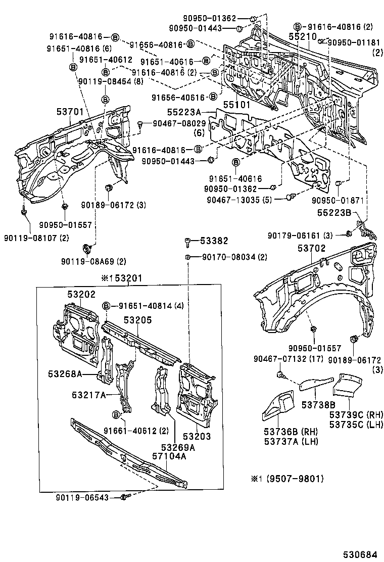  LAND CRUISER 80 |  FRONT FENDER APRON DASH PANEL