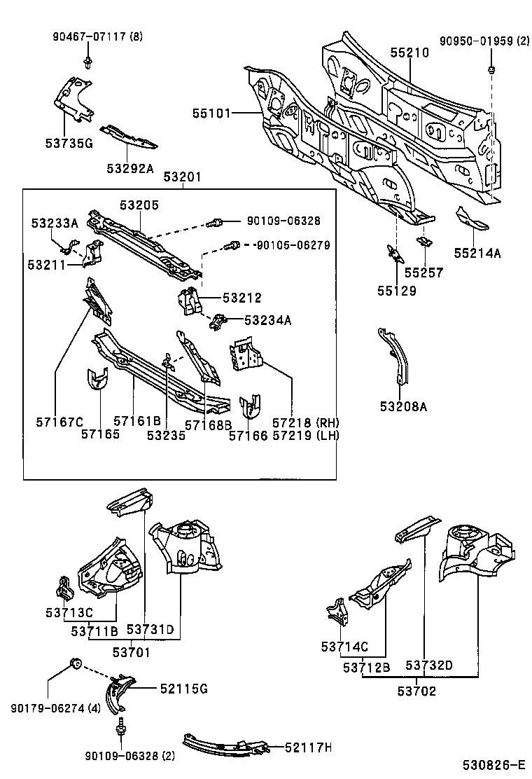  CELICA |  FRONT FENDER APRON DASH PANEL