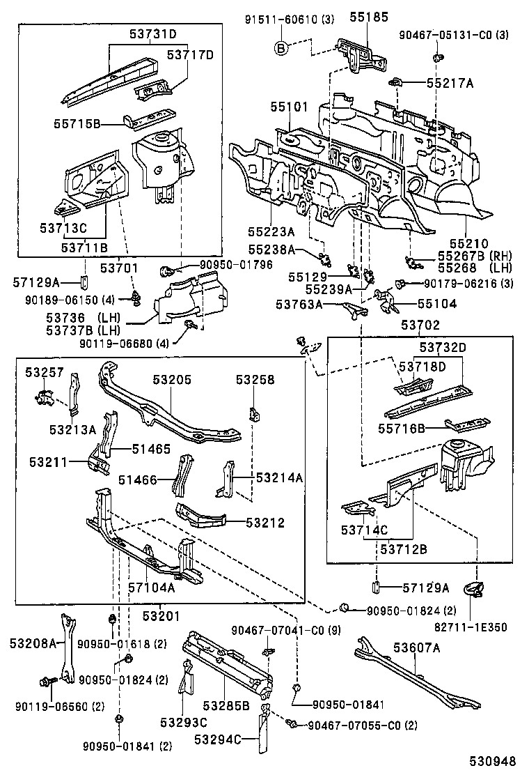  RX300 |  FRONT FENDER APRON DASH PANEL