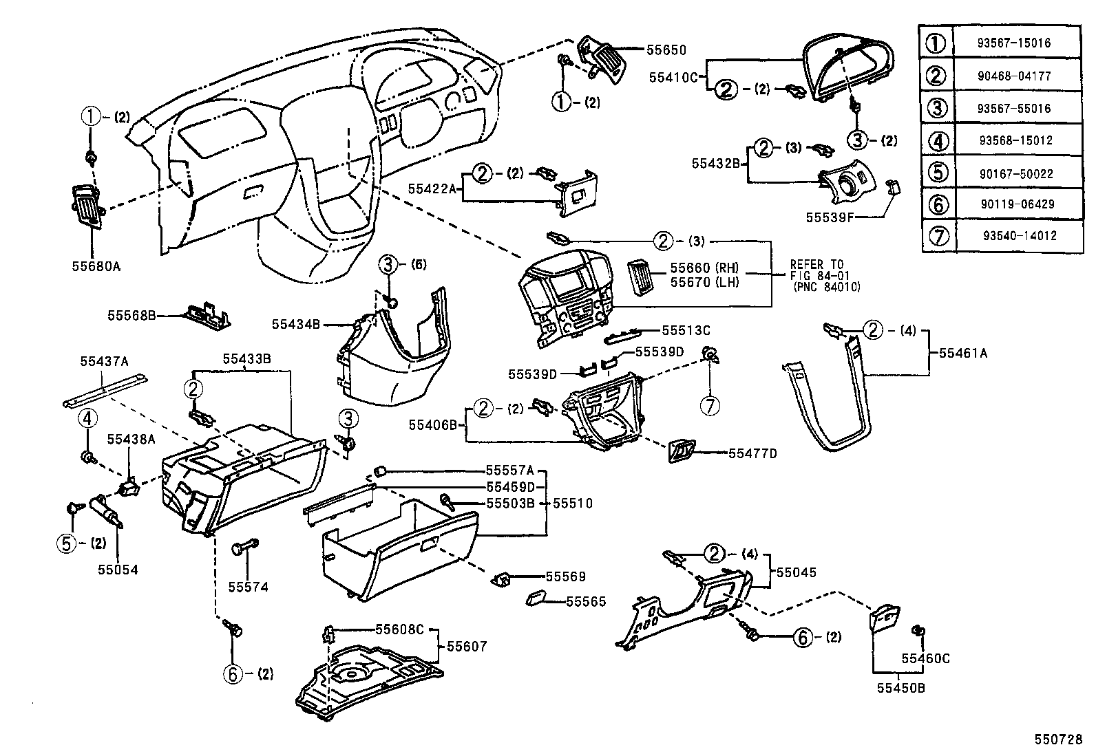  RX300 |  INSTRUMENT PANEL GLOVE COMPARTMENT