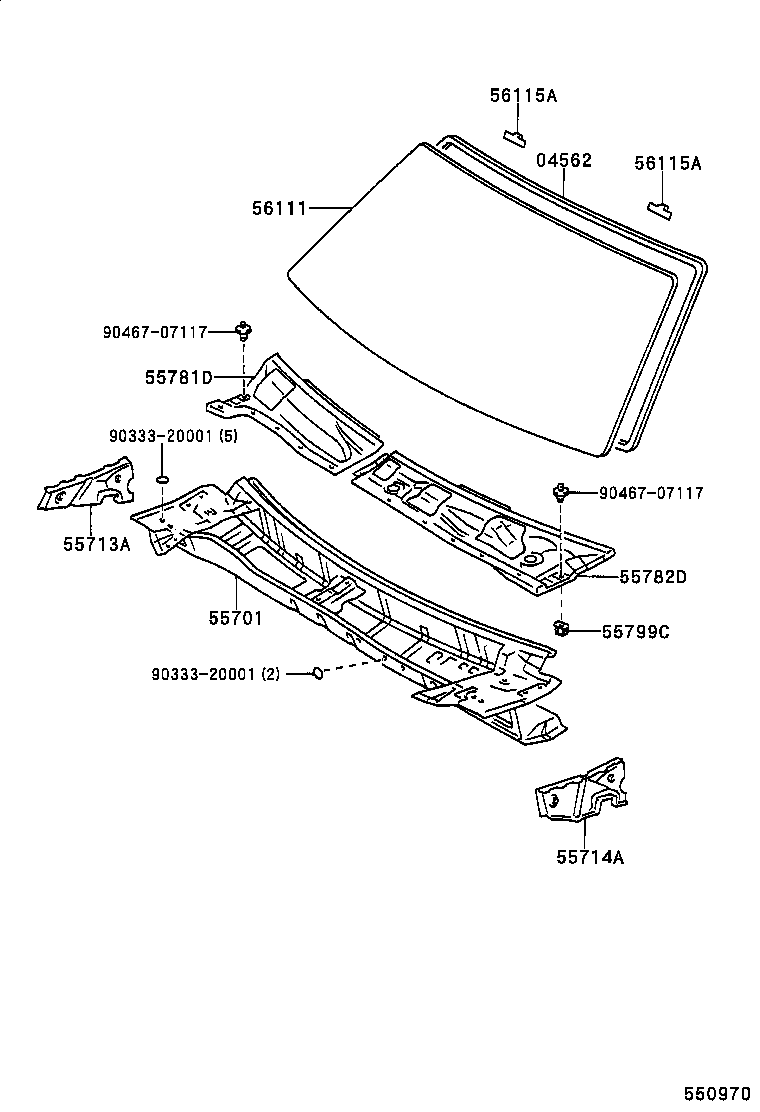  CAMRY |  COWL PANEL WINDSHIELD GLASS