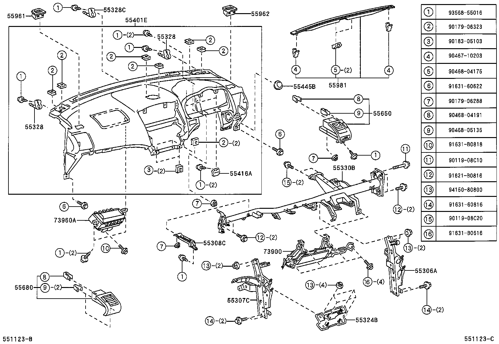  RX300 330 350 |  INSTRUMENT PANEL GLOVE COMPARTMENT