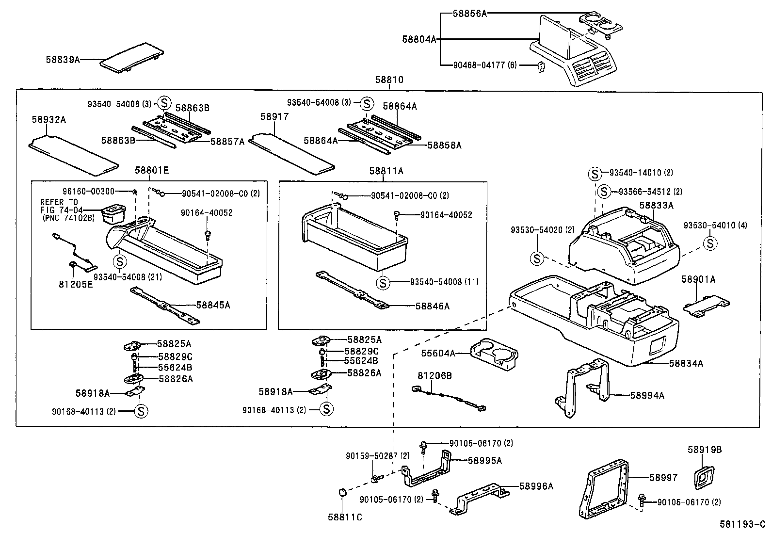  RX300 |  CONSOLE BOX BRACKET