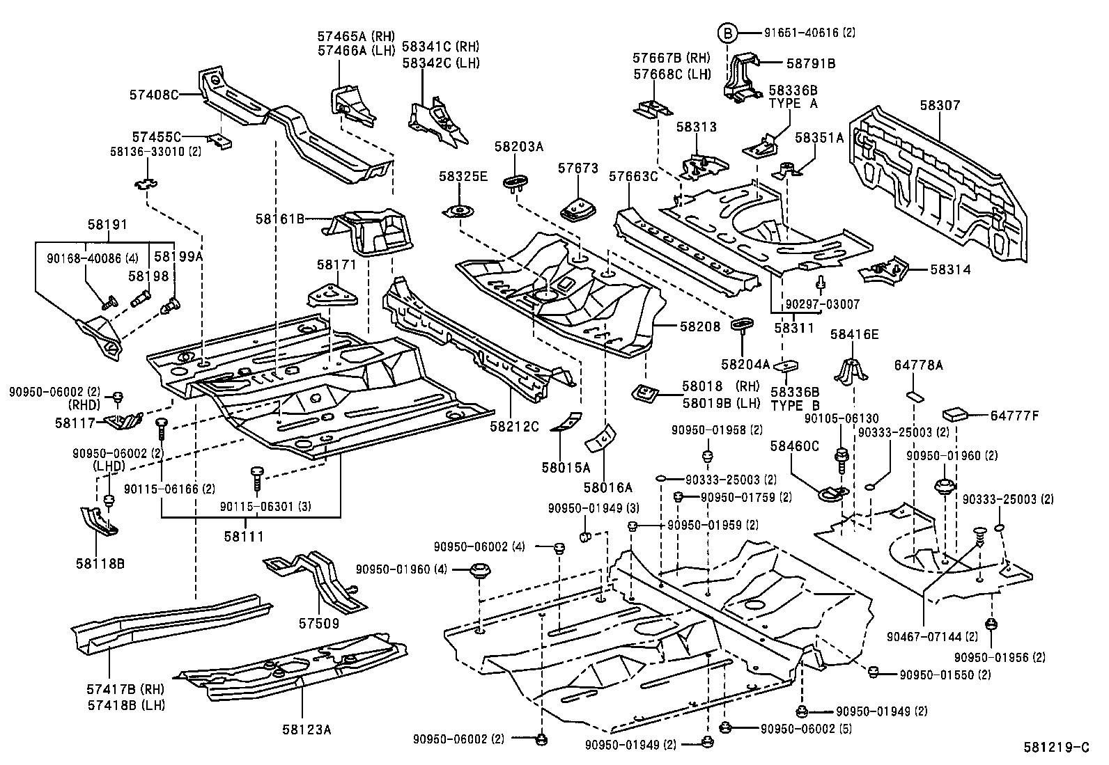  CELICA |  FLOOR PAN LOWER BACK PANEL