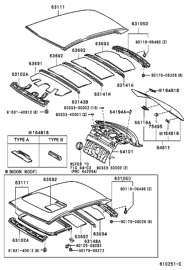  LS400 |  ROOF PANEL BACK WINDOW GLASS