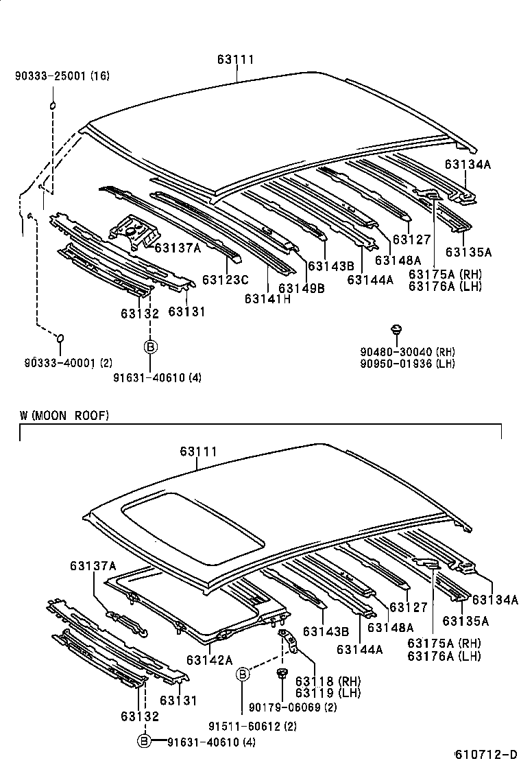  RX300 |  ROOF PANEL BACK WINDOW GLASS