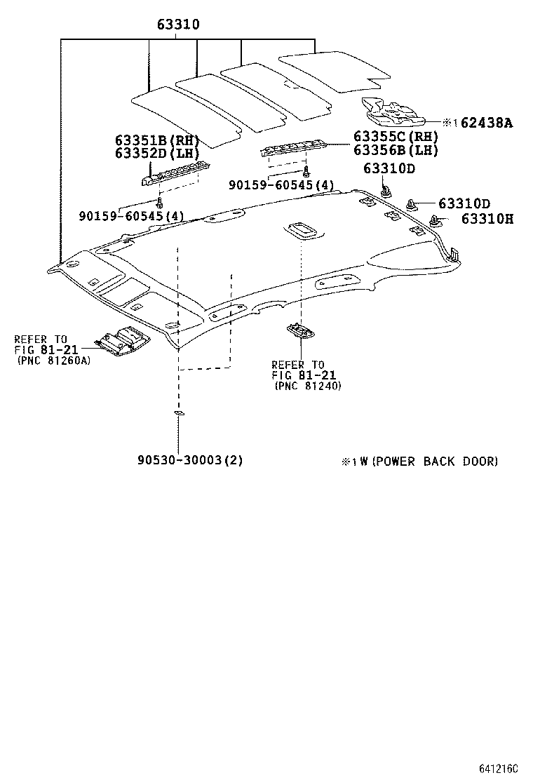  RX300 330 350 |  ROOF HEADLINING SILENCER PAD