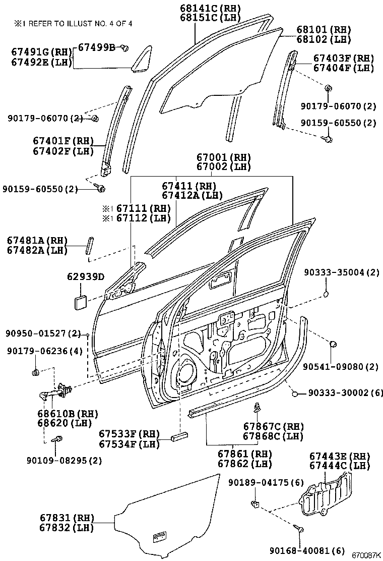  CAMRY |  FRONT DOOR PANEL GLASS