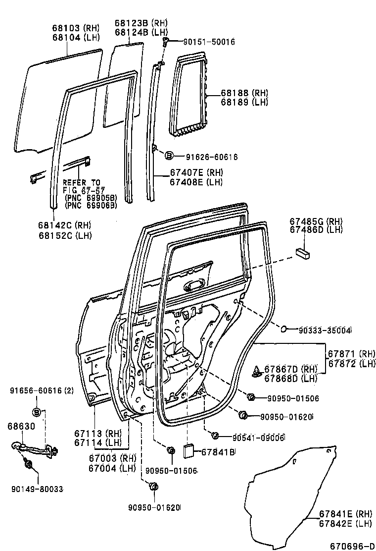  RAV4 |  REAR DOOR PANEL GLASS