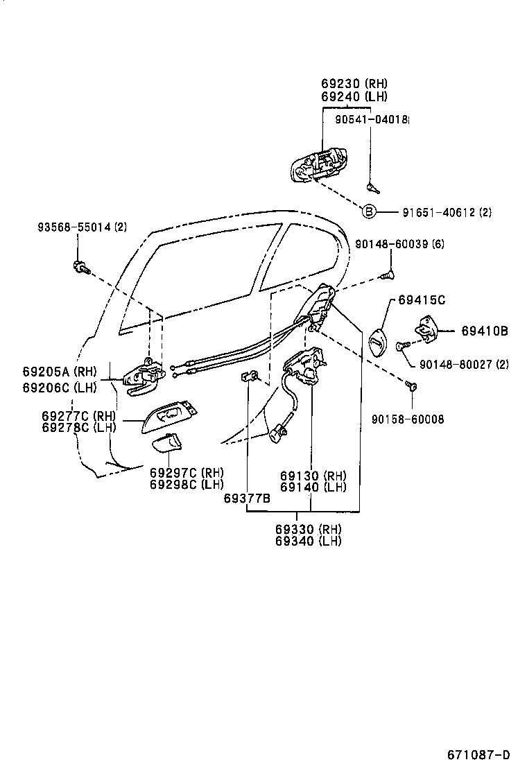  GS300 430 |  REAR DOOR LOCK HANDLE