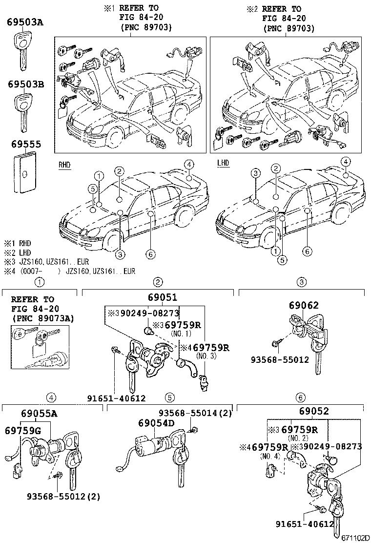  GS300 430 |  LOCK CYLINDER SET