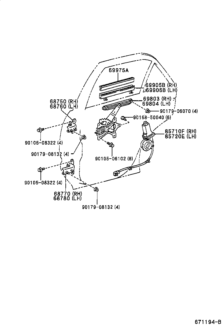  RX300 |  REAR DOOR WINDOW REGULATOR HINGE